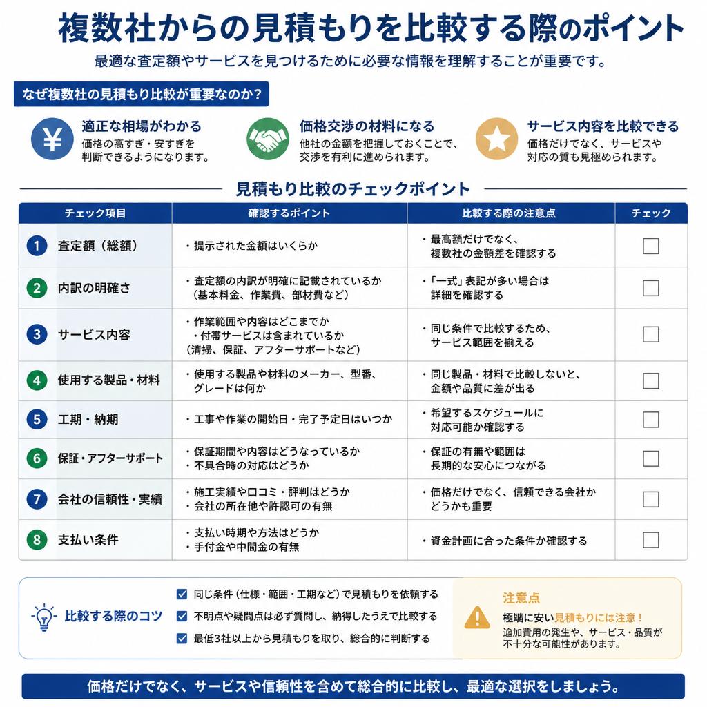 見積もりの比較ポイント