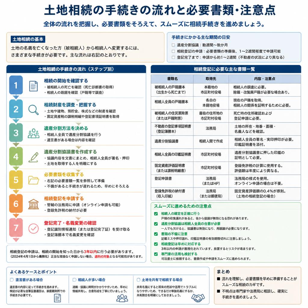 土地相続手続きの流れ